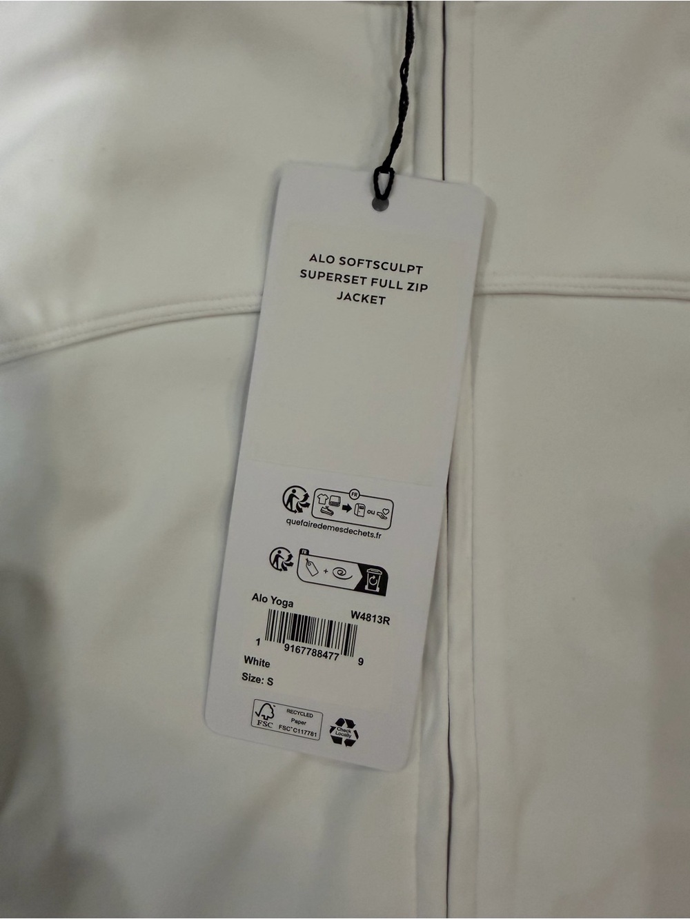 ALO SOFTSCULT SUPERSET FULL ZIP JACKET- WHITE - Picture 5 of 7